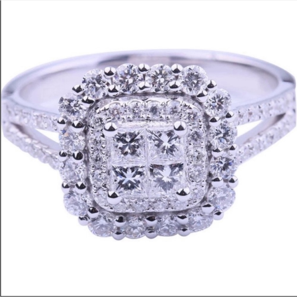 NEW 925 STERLING SILVER DIAMOND HALO RING - Picture 8 of 8